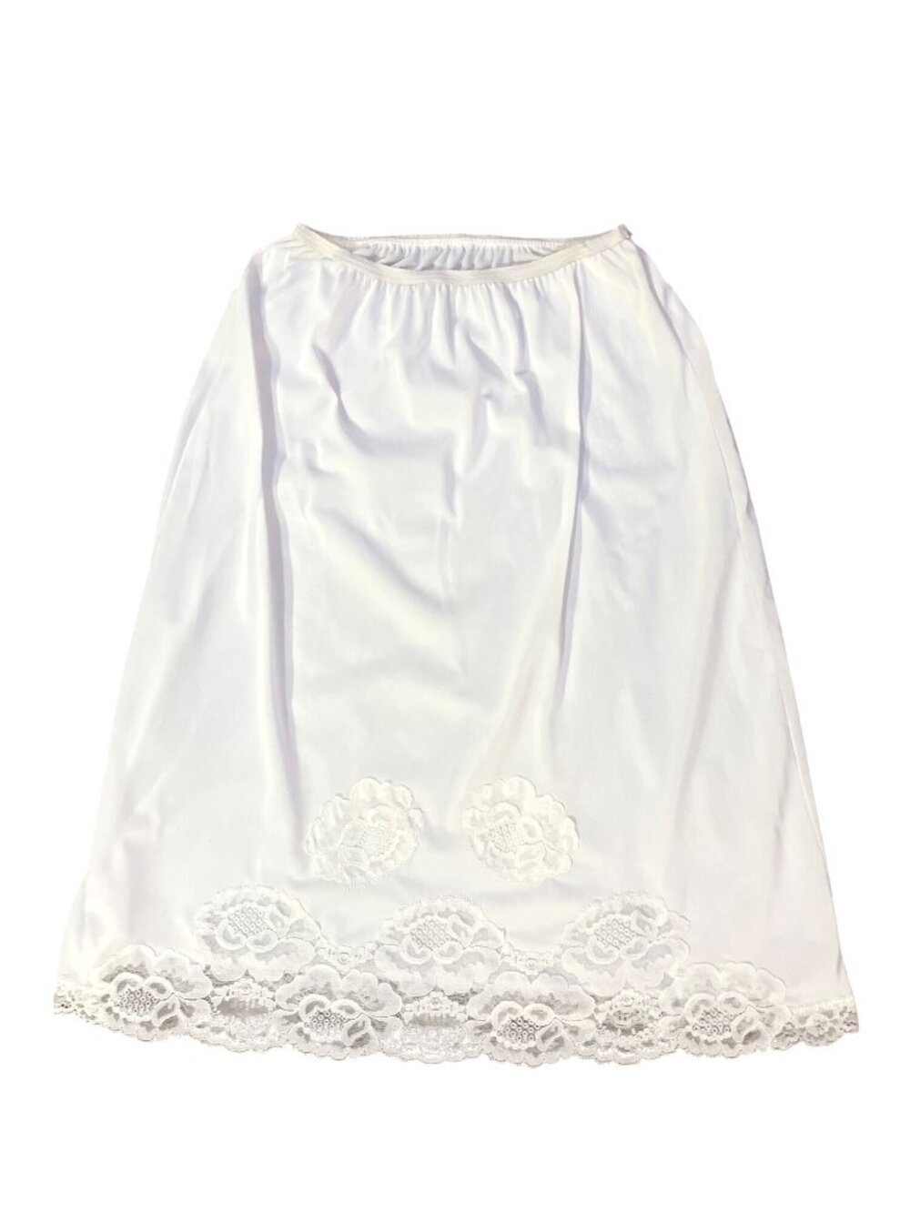 Vintage Lorraine Perfect Fit Skirt Half Slip Womens L Cream Lace Used - Picture 3 of 12